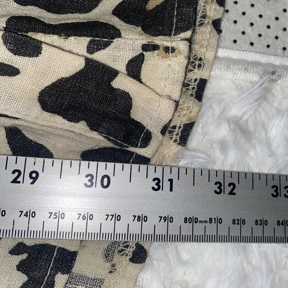 100% Linen Made in Italy Animal Print long sleeve tunic blouse - Picture 7 of 7